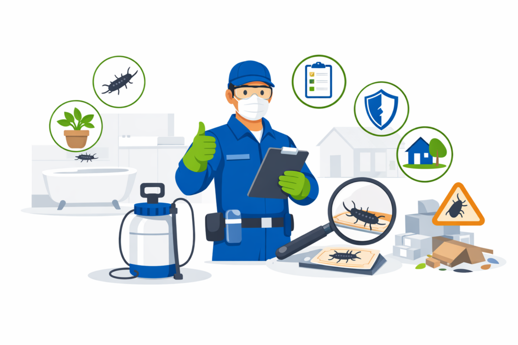 Tijeretas en baños y patios: por qué aparecen y cómo controlarlas sin inundar de insecticida - Asociados Antiplagas Blog